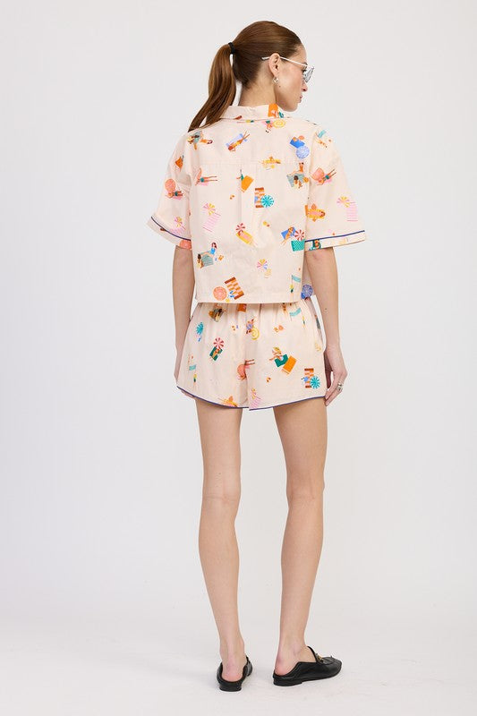 Leisure Island Poplin Shorts - Pikemla