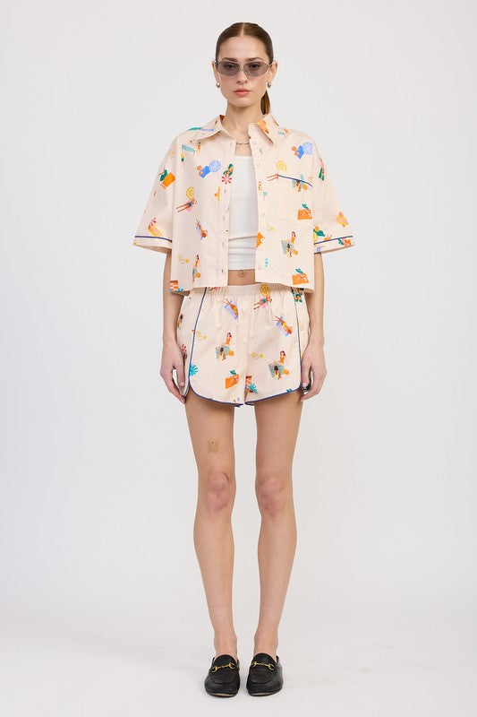 Leisure Island Poplin Shorts - Pikemla