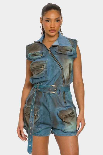 Urban Edge Zipper Utility Romper
