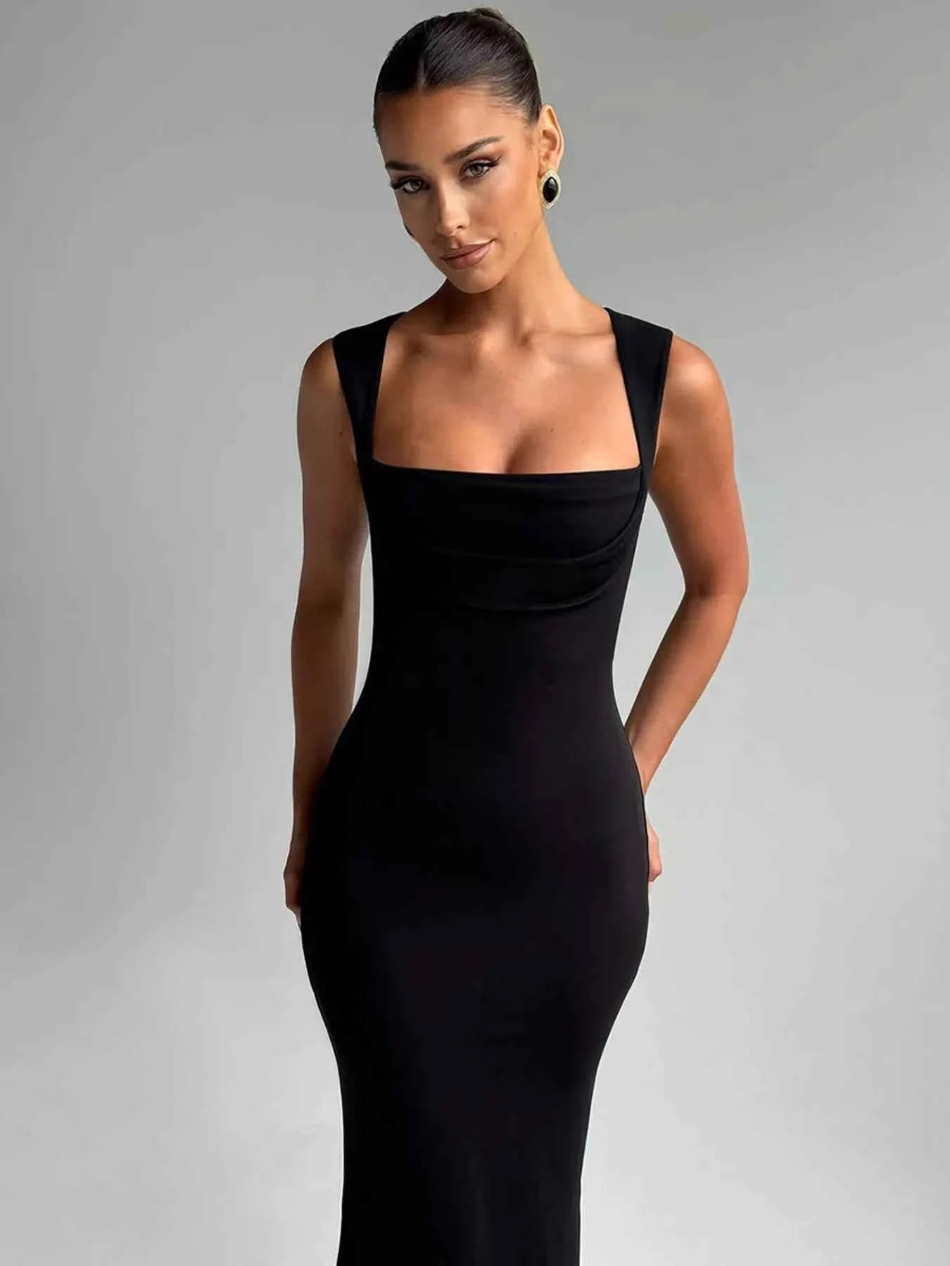 Square Neck Sleeveless Maxi Dress