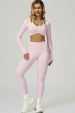 The Prime Line Long Sleeve Crop Top Leggings 2-Piece Set