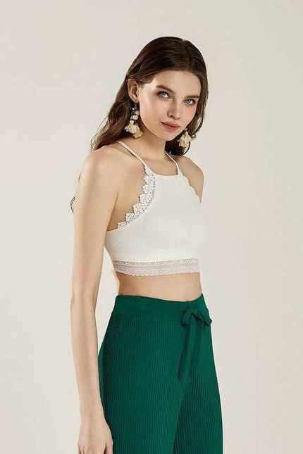 Seamless Crochet Lace & Strappy back Bralette