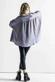 Oversized Pleat Ballon sleeve  High and low Top