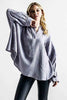 Oversized Pleat Ballon sleeve  High and low Top