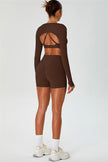 The Ember Sports Bra Crop Top Shorts 3-Piece Set