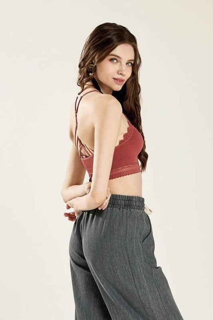 Seamless Crochet Lace & Strappy back Bralette