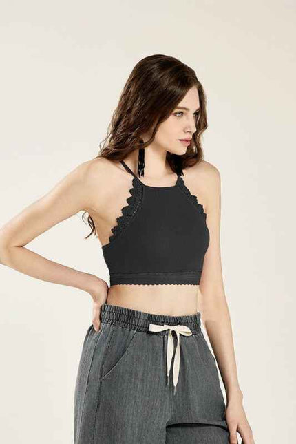 Seamless Crochet Lace & Strappy back Bralette