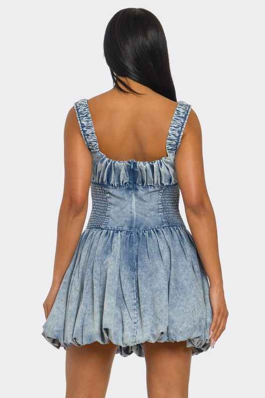 Bubble Belle Denim Mini Dress