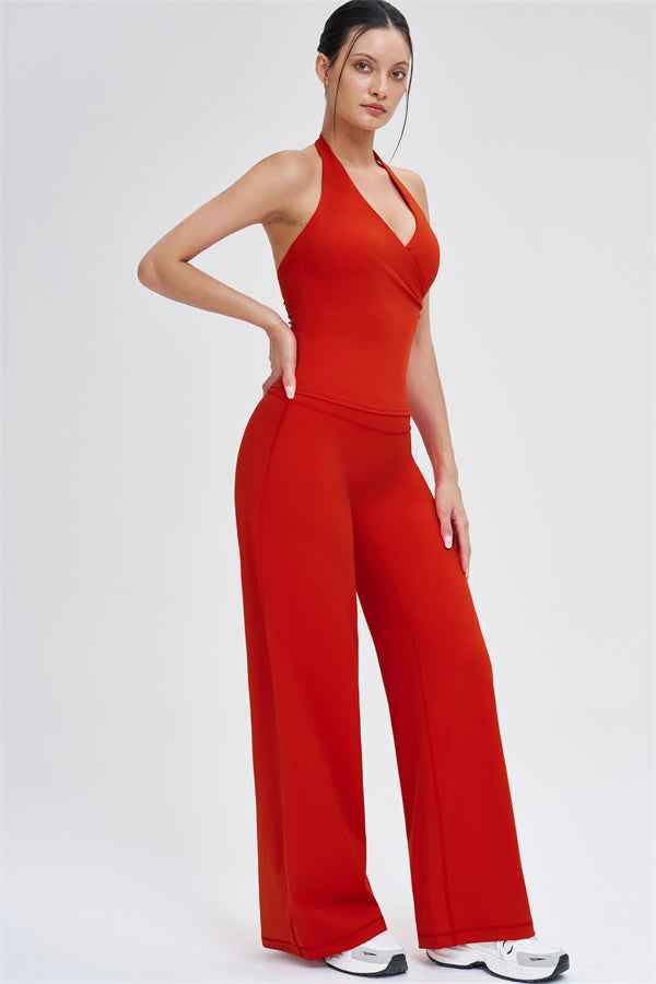 The Stride Crop Top Straight Leg Pants 2-Piece Set