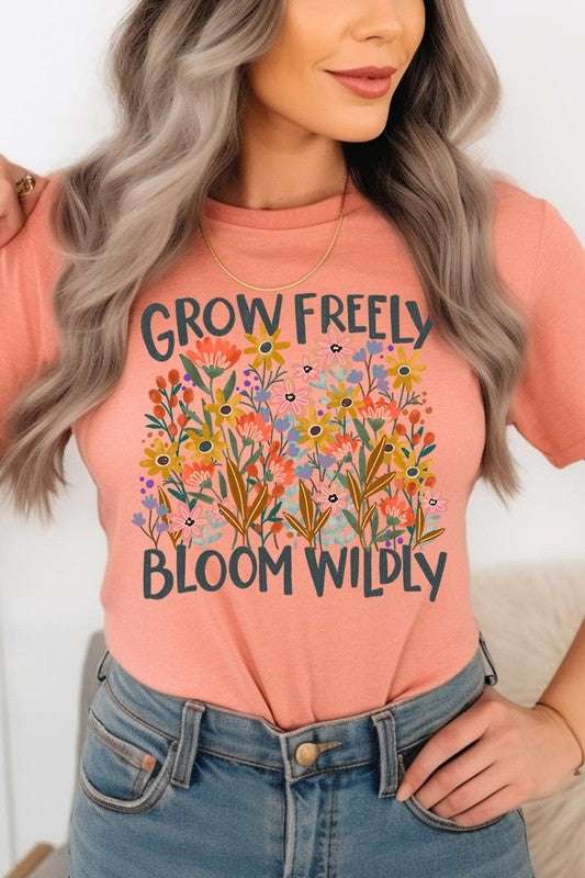 Grow Freely Flowers Graphic Tee - Pikemla