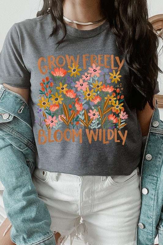 Grow Freely Flowers Graphic Tee - Pikemla