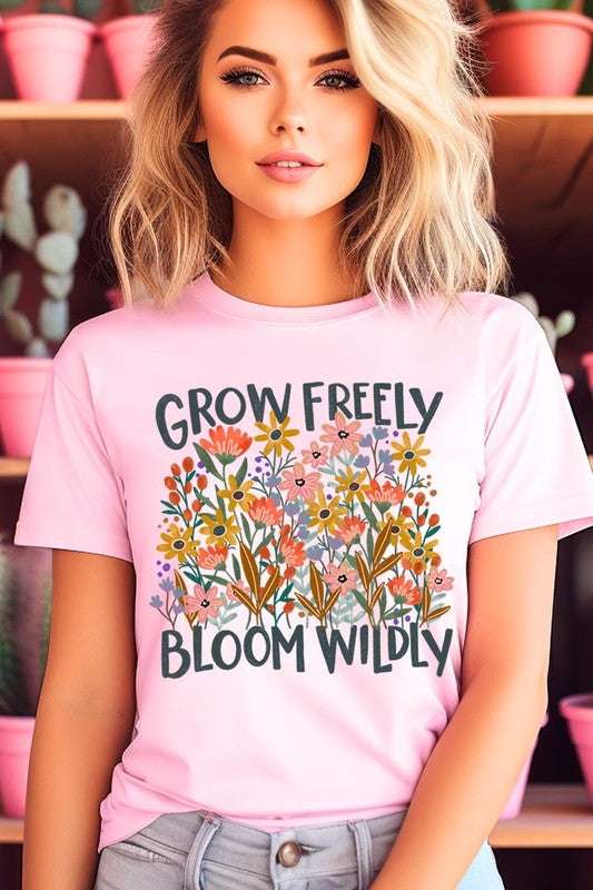 Grow Freely Flowers Graphic Tee - Pikemla