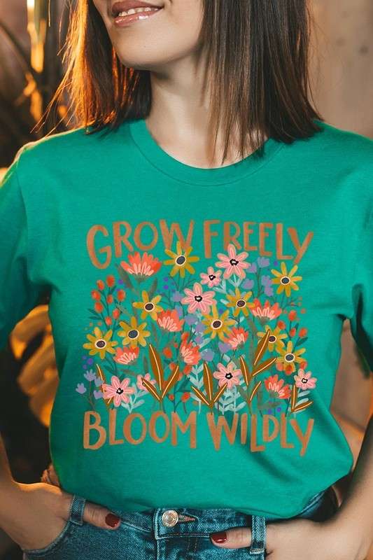 Grow Freely Flowers Graphic Tee - Pikemla