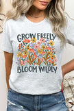 Grow Freely Flowers Graphic Tee - Pikemla