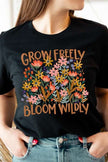Grow Freely Flowers Graphic Tee - Pikemla