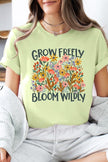 Grow Freely Flowers Graphic Tee - Pikemla