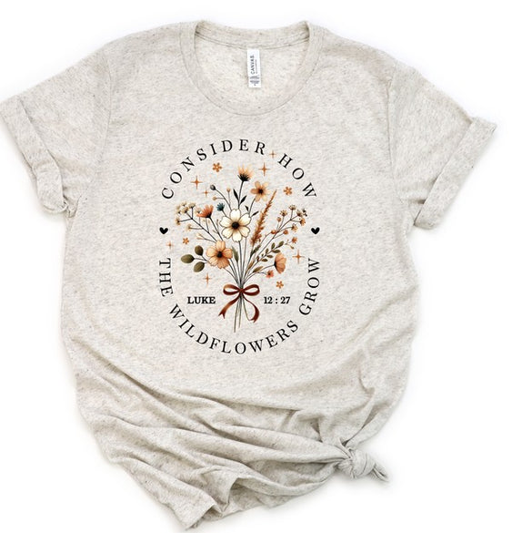 Consider How The Wildflowers Grow Graphic Tee - Pikemla