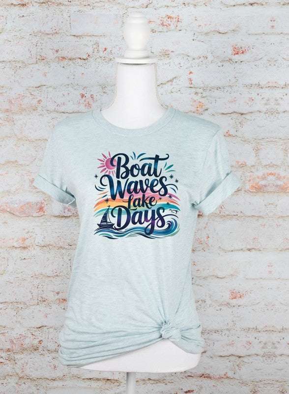 Boat Waves and Lake Days Graphic Tee - Pikemla