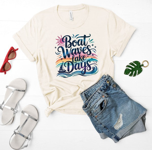 Boat Waves and Lake Days Graphic Tee - Pikemla