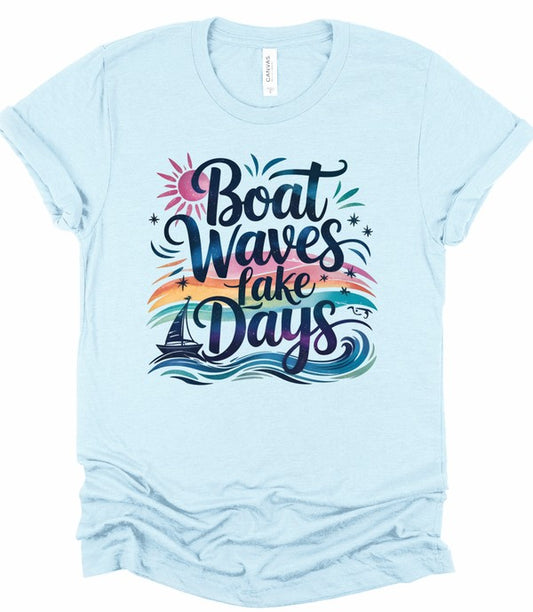 Boat Waves and Lake Days Graphic Tee - Pikemla