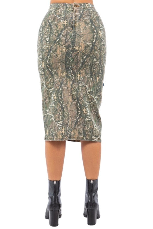 Forest Camo Cargo Skirt - Pikemla