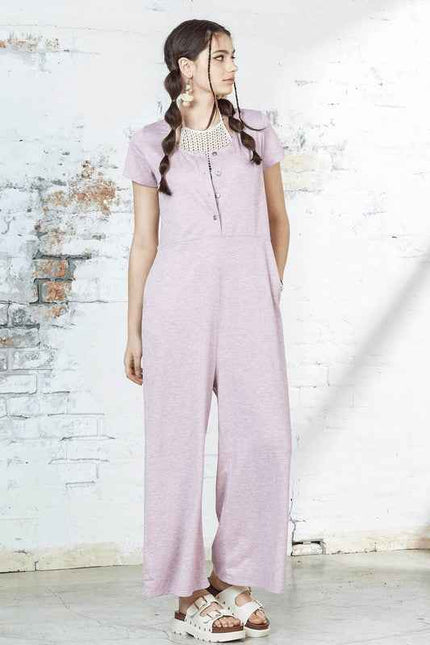Plus Comfort Button-up front closure Jumpsuit