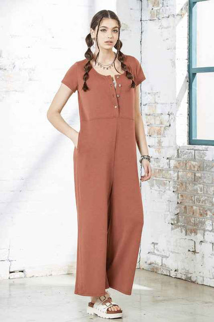 Plus Comfort Button-up front closure Jumpsuit