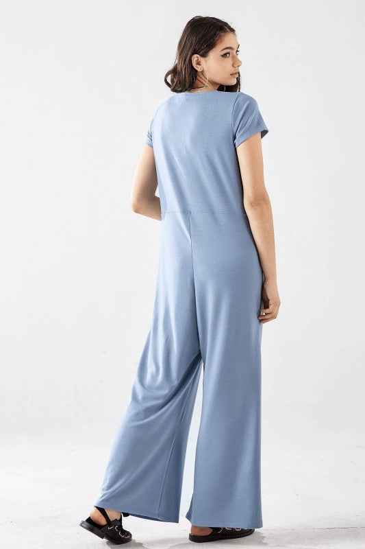 Plus Comfort Button-up front closure Jumpsuit