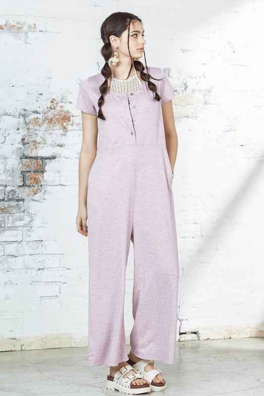 Plus Comfort Button-up front closure Jumpsuit