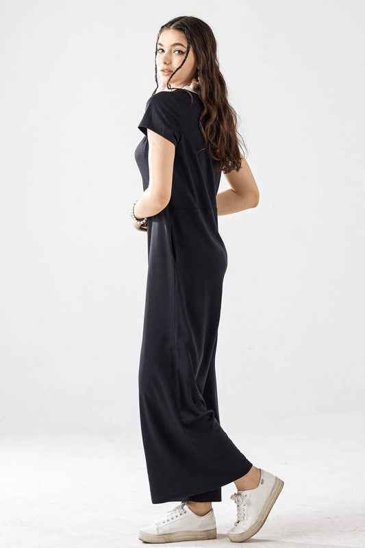Plus Comfort Button-up front closure Jumpsuit