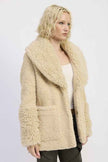 FUR TRIMMED FLEECE JACKET WITH POCKETS - Pikemla