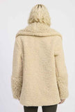 FUR TRIMMED FLEECE JACKET WITH POCKETS - Pikemla