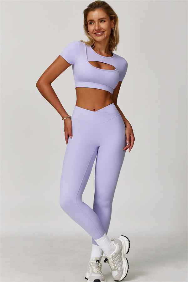 The Lavish Cut-out Crop Top Leggings 2-Piece Set