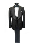 Black Floral Style 3-Piece Tuxedo