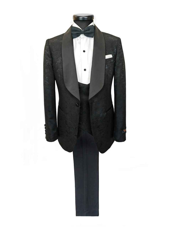 Black Floral Style 3-Piece Tuxedo
