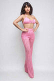 Pink Crochet Halter & Pant Set