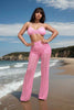 Pink Crochet Halter & Pant Set