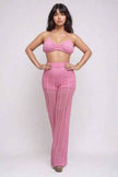 Pink Crochet Halter & Pant Set