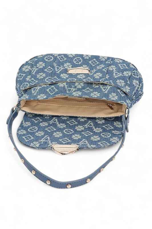 LA Jacquard Denim Fashion Shoulder Bag