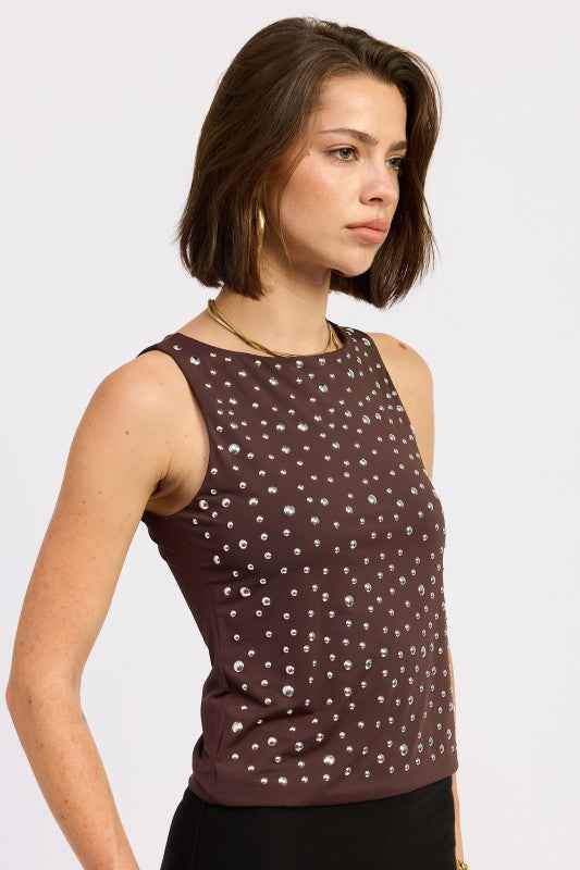 METAL HOTFIX KNIT TANK TOP