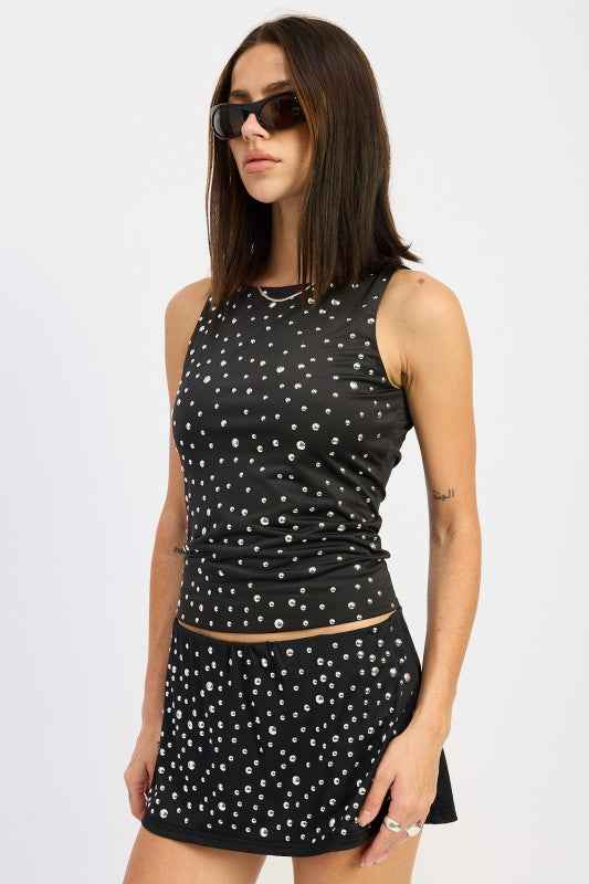 METAL HOTFIX KNIT TANK TOP