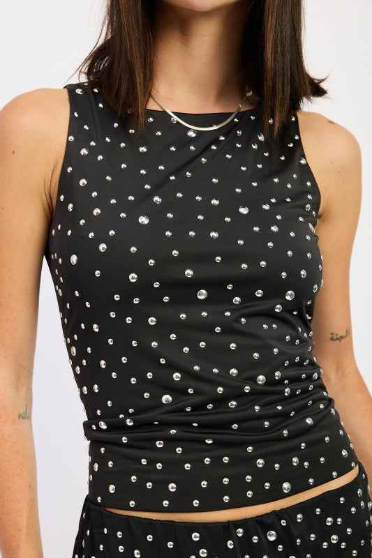 METAL HOTFIX KNIT TANK TOP