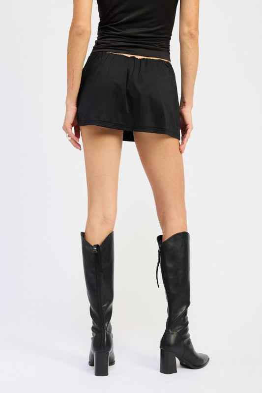 METALLIC HOTFIX KNIT LOW RISE SKORT