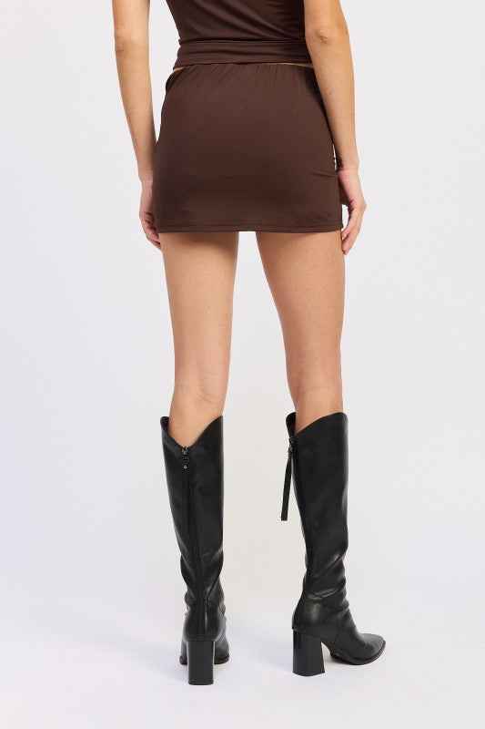 METALLIC HOTFIX KNIT LOW RISE SKORT