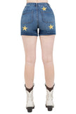 Star Patch Willow Short Dark Wash - Pikemla
