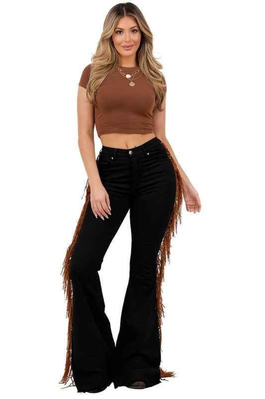 Fringe Bell Bottom Jean