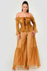 Sheer Off-Shoulder Ruffle Set