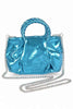 Metallic Braided Top Handle Small Crossbody Bag