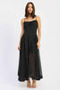 SPAGHETTI STRAP A LINE MAXI DRESS