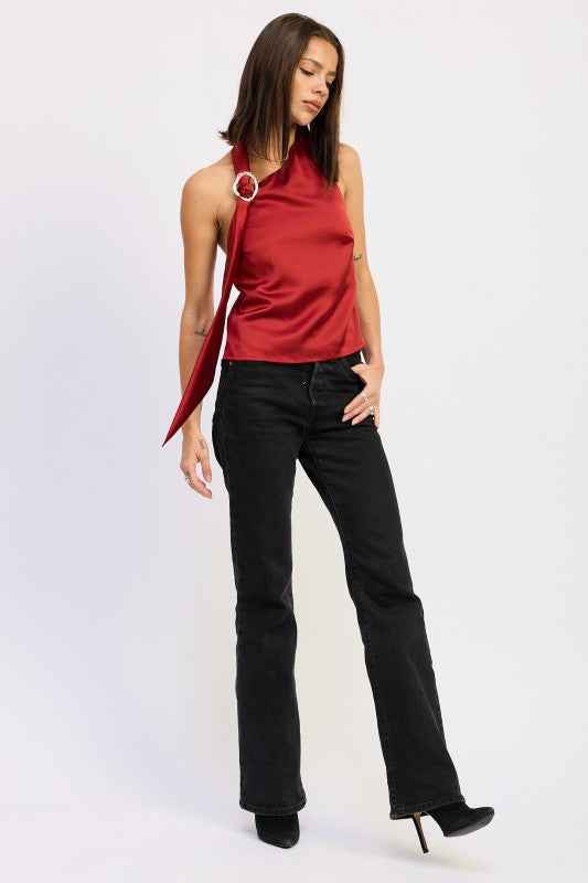 ONE SHOULDER TOP WITH SCARF DETAIL